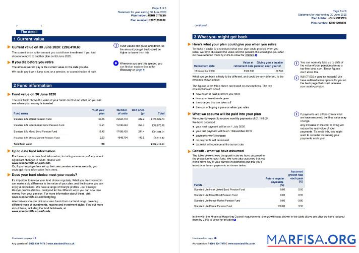 Realistic United Kingdom Standard Life utility bill template in Word and PDF format, 7 pages 3 4